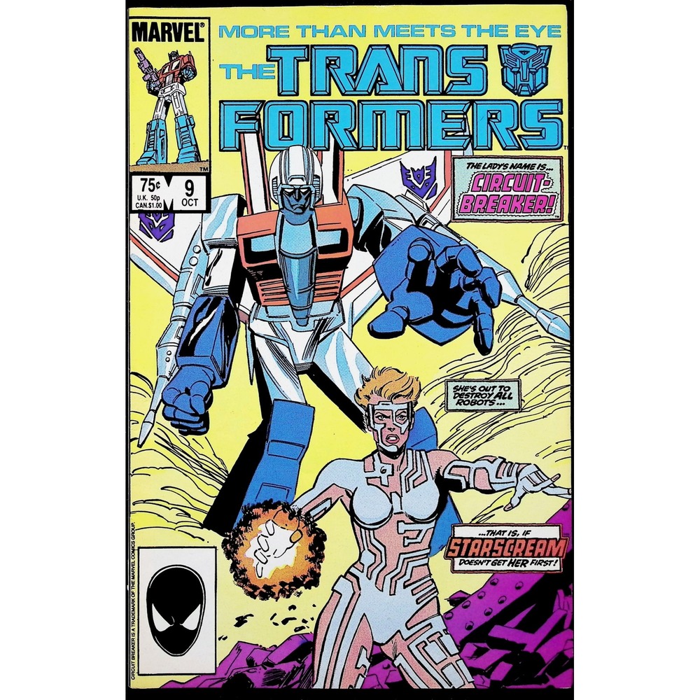 Marvel Comic Book The Transformers #9 Starscream‎ Circuit Breaker 1984